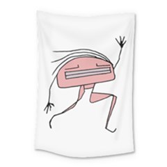 Alien Dancing Girl Drawing Small Tapestry by dflcprintsclothing