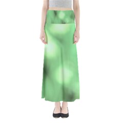 Green Vibrant Abstract No4 Full Length Maxi Skirt by DimitriosArt