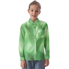 Green Vibrant Abstract No4 Kids  Long Sleeve Shirt by DimitriosArt