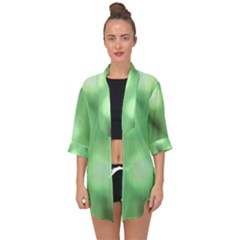 Green Vibrant Abstract No4 Open Front Chiffon Kimono