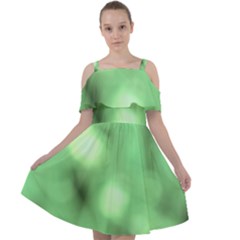 Green Vibrant Abstract No4 Cut Out Shoulders Chiffon Dress by DimitriosArt
