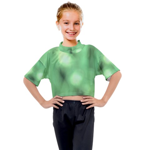 Green Vibrant Abstract No4 Kids Mock Neck Tee by DimitriosArt