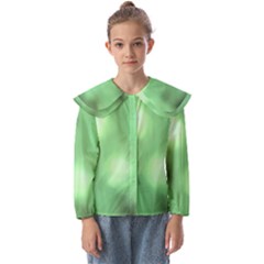 Green Vibrant Abstract No4 Kids  Peter Pan Collar Blouse by DimitriosArt
