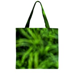 Green Abstract Stars Zipper Grocery Tote Bag by DimitriosArt