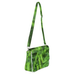 Green Abstract Stars Shoulder Bag With Back Zipper by DimitriosArt