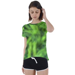 Green Abstract Stars Short Sleeve Foldover Tee by DimitriosArt