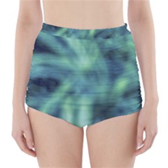 Blue Abstract Stars High-waisted Bikini Bottoms by DimitriosArt