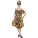 Yellow Abstract Stars Kids  Cut Out Shoulders Chiffon Dress View2