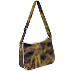 Yellow Abstract Stars Zip Up Shoulder Bag by DimitriosArt