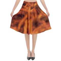 Red Abstract Stars Flared Midi Skirt by DimitriosArt