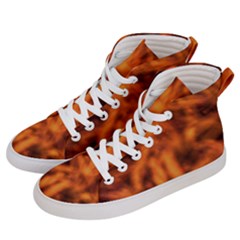 Red Abstract Stars Women s Hi-top Skate Sneakers by DimitriosArt