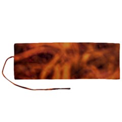 Red Abstract Stars Roll Up Canvas Pencil Holder (m) by DimitriosArt