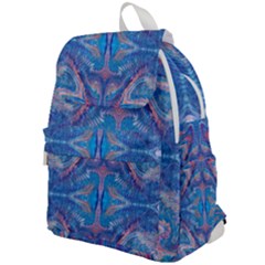 Blue Repeats Top Flap Backpack by kaleidomarblingart