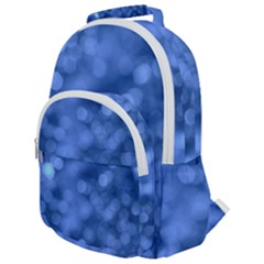 Light Reflections Abstract No5 Blue Rounded Multi Pocket Backpack by DimitriosArt