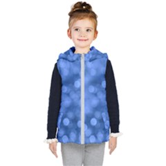 Light Reflections Abstract No5 Blue Kids  Hooded Puffer Vest by DimitriosArt