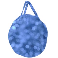 Light Reflections Abstract No5 Blue Giant Round Zipper Tote by DimitriosArt