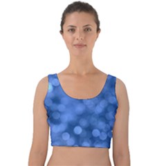 Light Reflections Abstract No5 Blue Velvet Crop Top by DimitriosArt