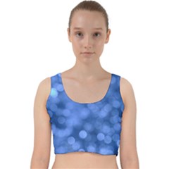 Light Reflections Abstract No5 Blue Velvet Racer Back Crop Top by DimitriosArt