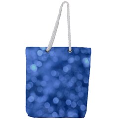 Light Reflections Abstract No5 Blue Full Print Rope Handle Tote (large) by DimitriosArt