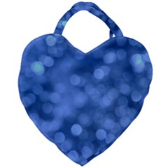 Light Reflections Abstract No5 Blue Giant Heart Shaped Tote by DimitriosArt