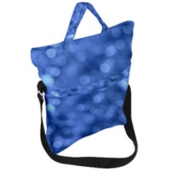 Light Reflections Abstract No5 Blue Fold Over Handle Tote Bag by DimitriosArt