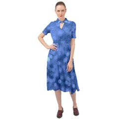 Light Reflections Abstract No5 Blue Keyhole Neckline Chiffon Dress by DimitriosArt