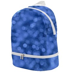 Light Reflections Abstract No5 Blue Zip Bottom Backpack by DimitriosArt