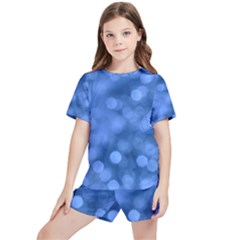 Light Reflections Abstract No5 Blue Kids  Tee And Sports Shorts Set by DimitriosArt