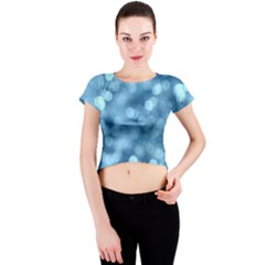Light Reflections Abstract No8 Cool Crew Neck Crop Top by DimitriosArt