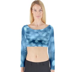 Light Reflections Abstract No8 Cool Long Sleeve Crop Top by DimitriosArt