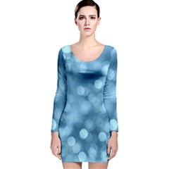 Light Reflections Abstract No8 Cool Long Sleeve Velvet Bodycon Dress