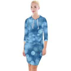 Light Reflections Abstract No8 Cool Quarter Sleeve Hood Bodycon Dress
