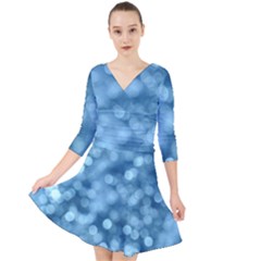 Light Reflections Abstract No8 Cool Quarter Sleeve Front Wrap Dress