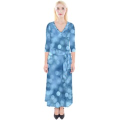 Light Reflections Abstract No8 Cool Quarter Sleeve Wrap Maxi Dress