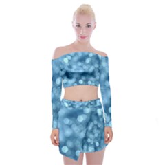 Light Reflections Abstract No8 Cool Off Shoulder Top with Mini Skirt Set