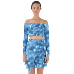 Light Reflections Abstract No8 Cool Off Shoulder Top With Skirt Set by DimitriosArt