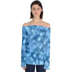 Light Reflections Abstract No8 Cool Off Shoulder Long Sleeve Top by DimitriosArt