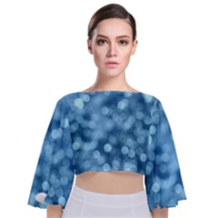 Light Reflections Abstract No8 Cool Tie Back Butterfly Sleeve Chiffon Top