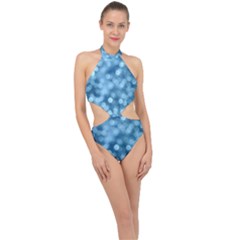 Light Reflections Abstract No8 Cool Halter Side Cut Swimsuit