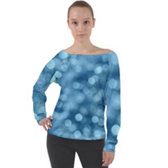 Light Reflections Abstract No8 Cool Off Shoulder Long Sleeve Velour Top