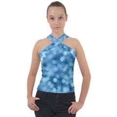 Light Reflections Abstract No8 Cool Cross Neck Velour Top
