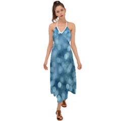 Light Reflections Abstract No8 Cool Halter Tie Back Dress 