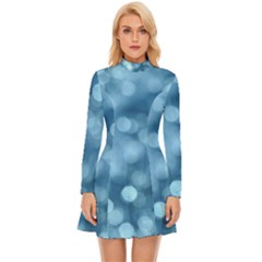 Light Reflections Abstract No8 Cool Long Sleeve Velour Longline Dress