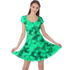 Light Reflections Abstract No10 Green Cap Sleeve Dress by DimitriosArt