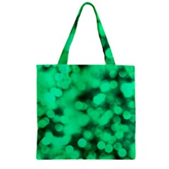 Light Reflections Abstract No10 Green Zipper Grocery Tote Bag by DimitriosArt