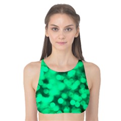 Light Reflections Abstract No10 Green Tank Bikini Top