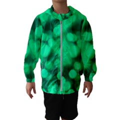 Light Reflections Abstract No10 Green Kids  Hooded Windbreaker by DimitriosArt