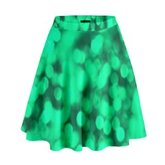 Light Reflections Abstract No10 Green High Waist Skirt by DimitriosArt