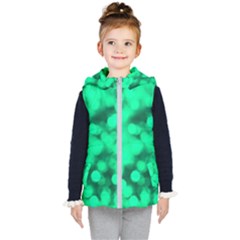 Light Reflections Abstract No10 Green Kids  Hooded Puffer Vest by DimitriosArt