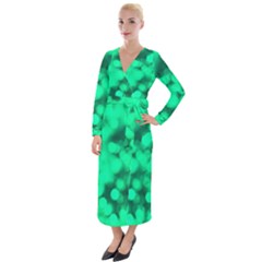 Light Reflections Abstract No10 Green Velvet Maxi Wrap Dress by DimitriosArt